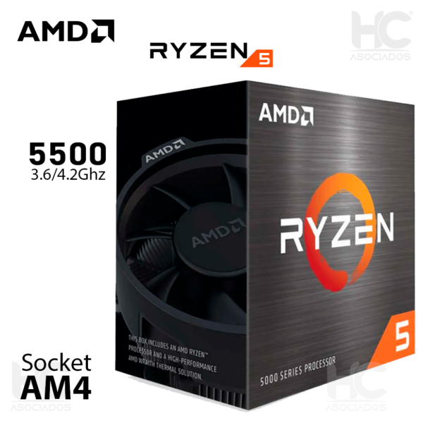 Procesador AMD Ryzen 5 5500 6C/12T AM4 hasta 4.2GHz