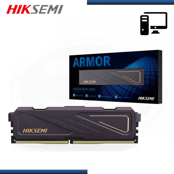 Memoria RAM HIKSEMI Armor Black 16GB DDR4 3200MHz para PC (PN:HSC416U32D2-16GB)