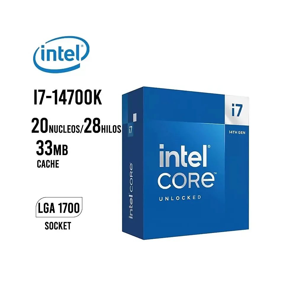 Procesador Intel Core i7-14700K lga 1700 20 núcleos 33 cache
