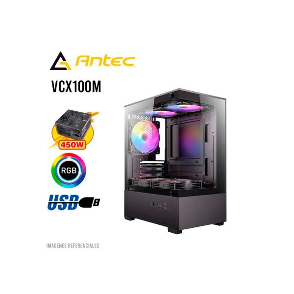 CASE GAMER ANTEC VCX100M 450W/VIDRIO TEMPLADO