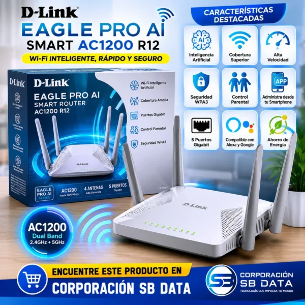 ROUTER D-LINK EAGLE PRO AI AC 1200 SMART R12