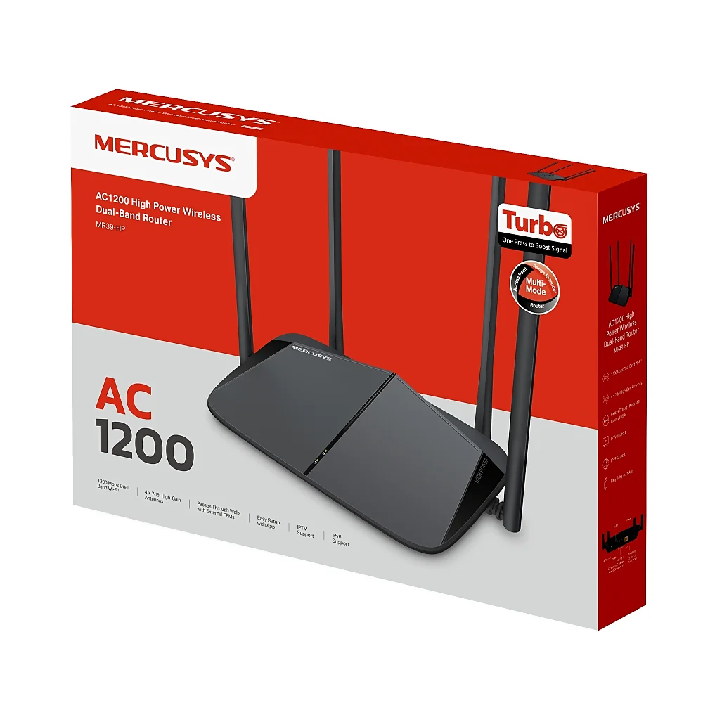 ROUTER MERCUSYS MR39-HP AC1200 DUAL BAND 4 ANTENAS 7DBI